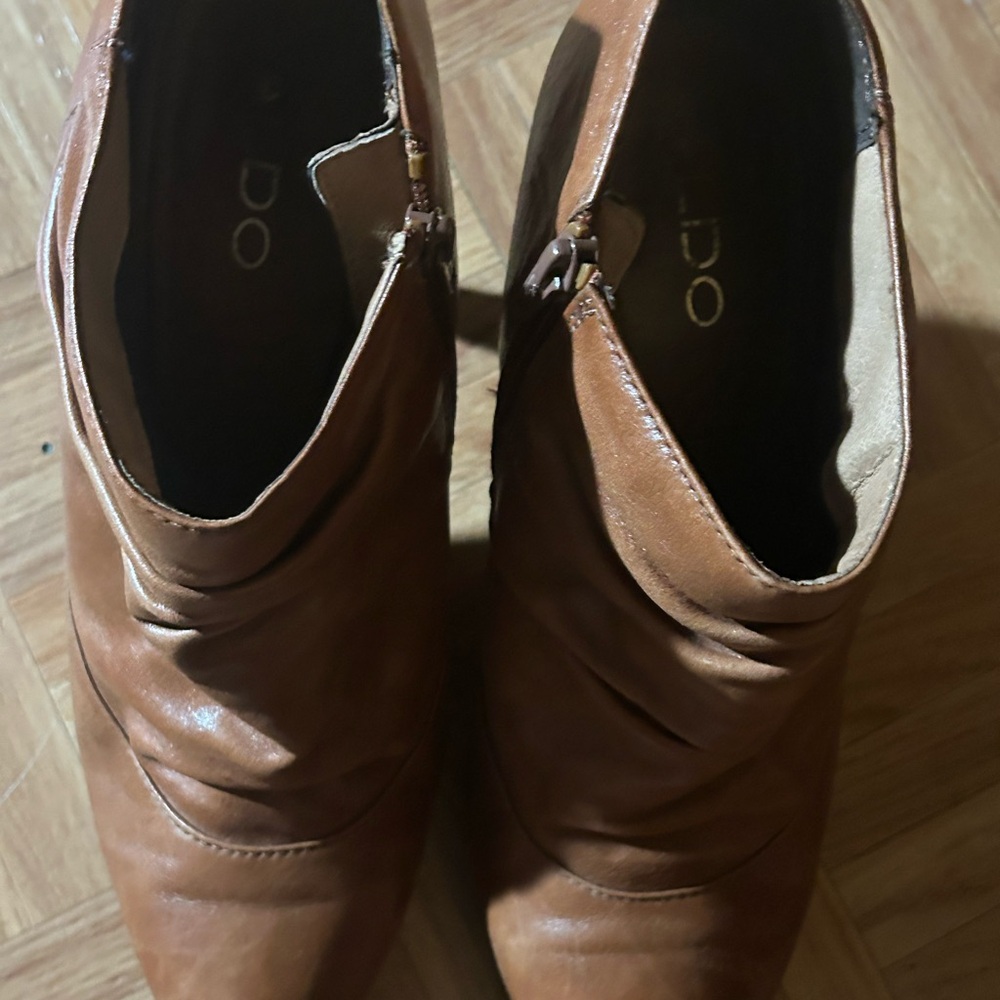 Aldo Tan Leather Ankle Booties